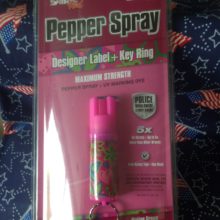 Sabre Red Pepper Spray Designer label + Key Ring